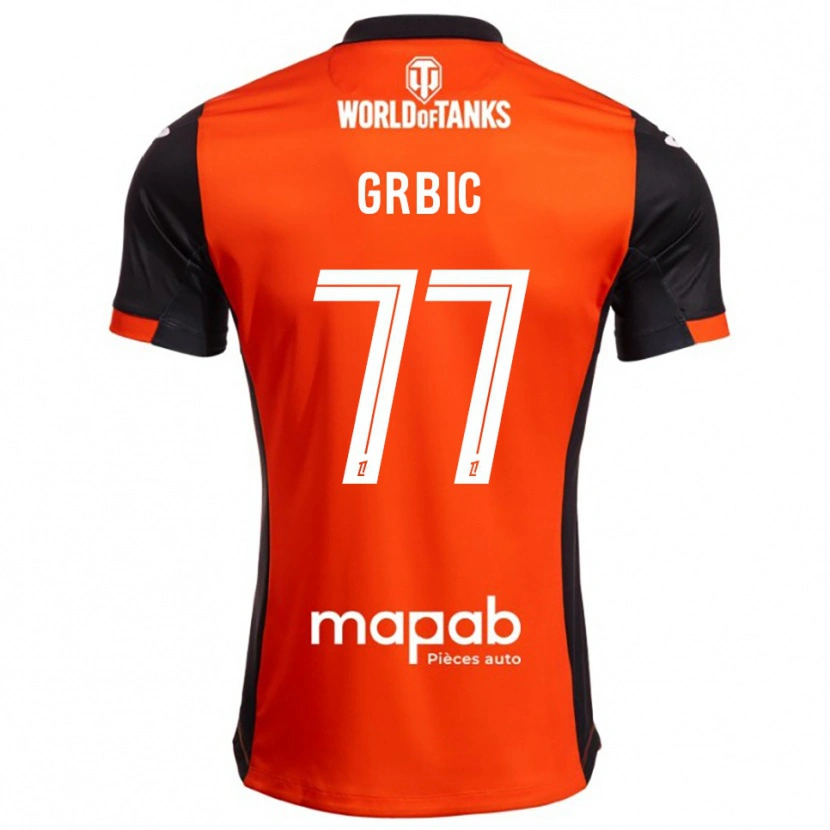 Danxen Hombre Camiseta Adrian Grbic #77 Negro Naranja 1ª Equipación 2025/26 La Camisa México