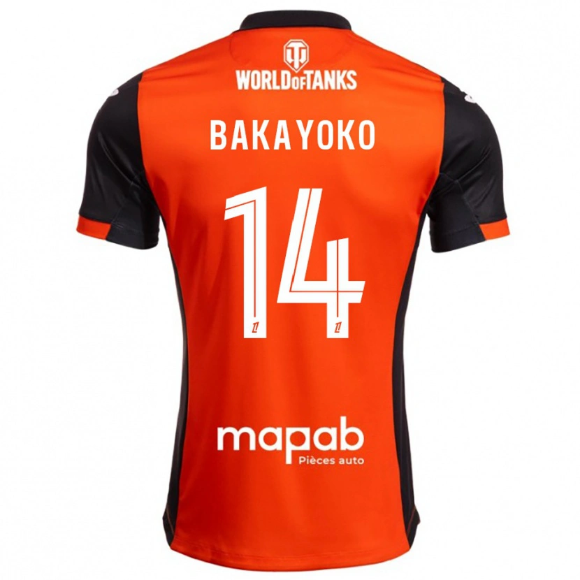 Danxen Hombre Camiseta Tiemoué Bakayoko #14 Negro Naranja 1ª Equipación 2025/26 La Camisa México