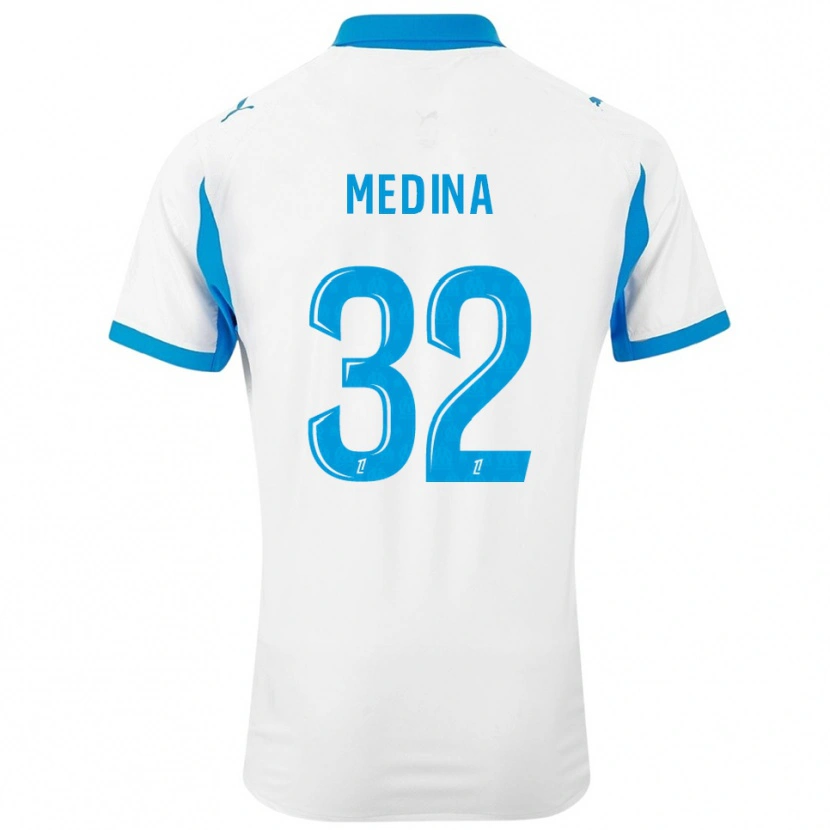 Danxen Hombre Camiseta Facundo Medina #32 Blanco Celeste 1ª Equipación 2025/26 La Camisa México