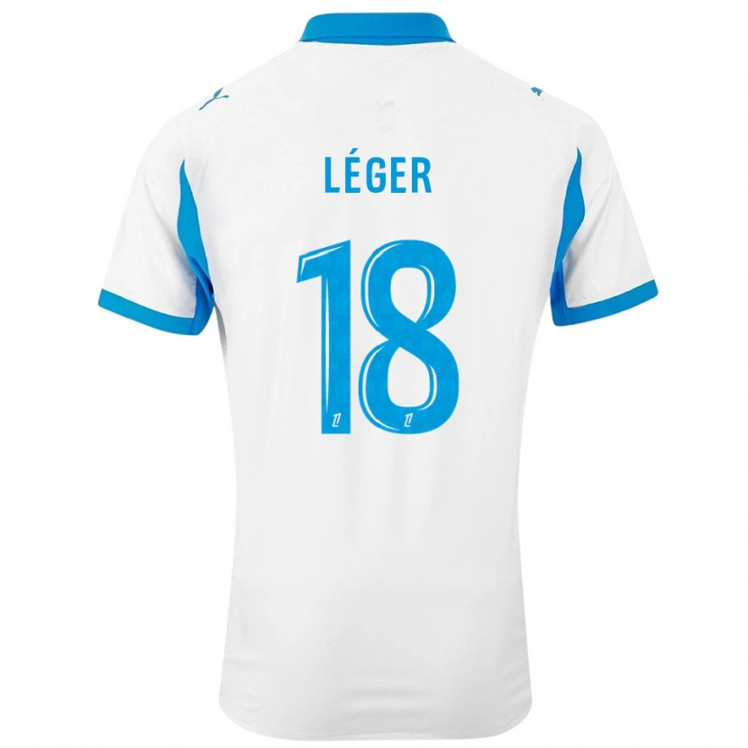 Danxen Hombre Camiseta Marie-Charlotte Léger #18 Blanco Celeste 1ª Equipación 2025/26 La Camisa México