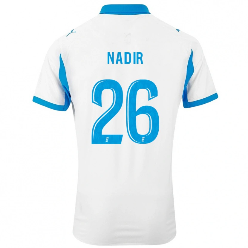 Danxen Hombre Camiseta Bilal Nadir #26 Blanco Celeste 1ª Equipación 2025/26 La Camisa México
