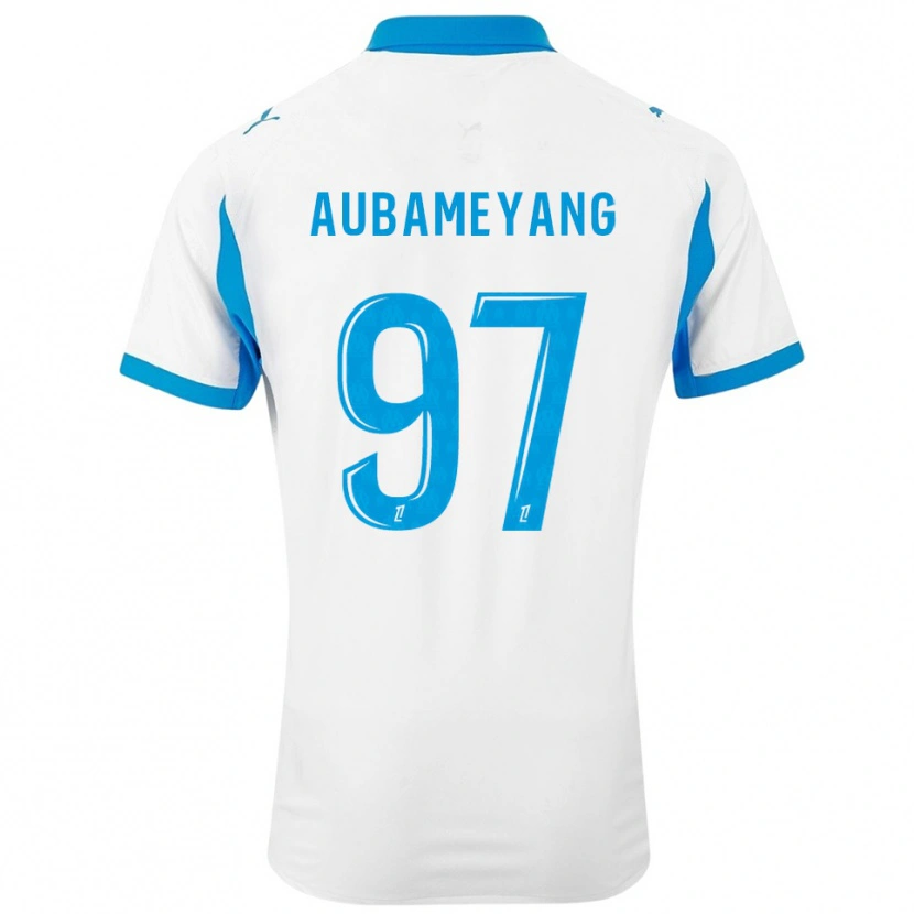 Danxen Hombre Camiseta Pierre-Emerick Aubameyang #97 Blanco Celeste 1ª Equipación 2025/26 La Camisa México