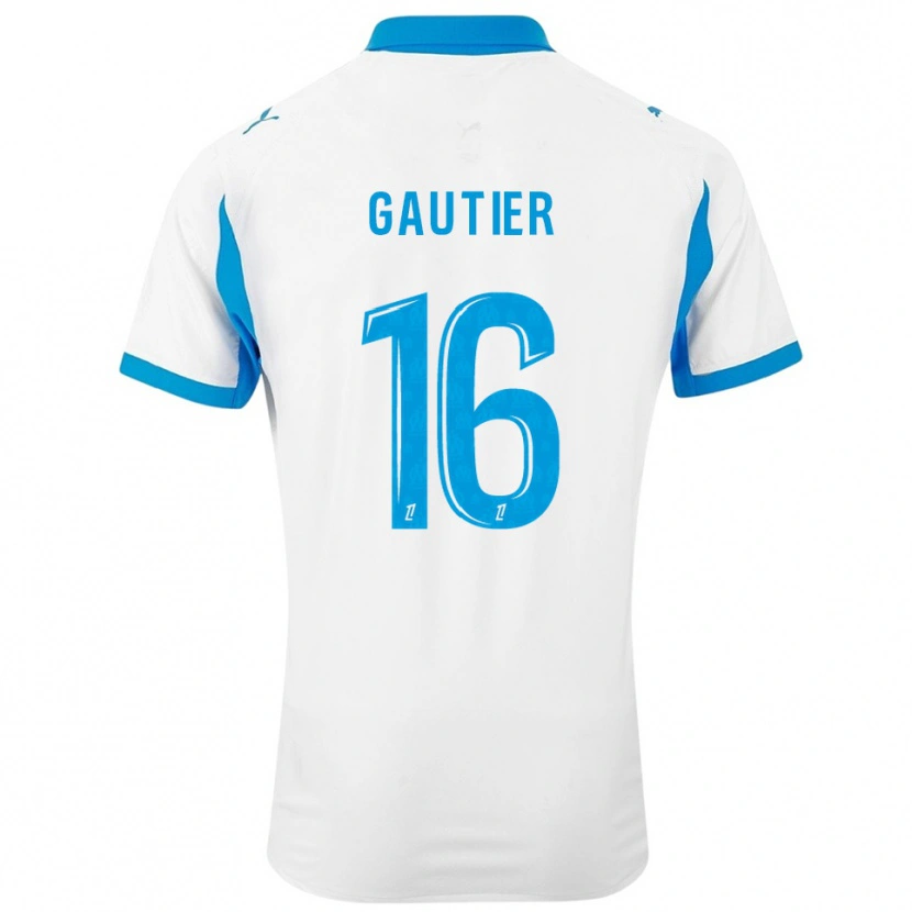 Danxen Hombre Camiseta Elisa Gautier #16 Blanco Celeste 1ª Equipación 2025/26 La Camisa México