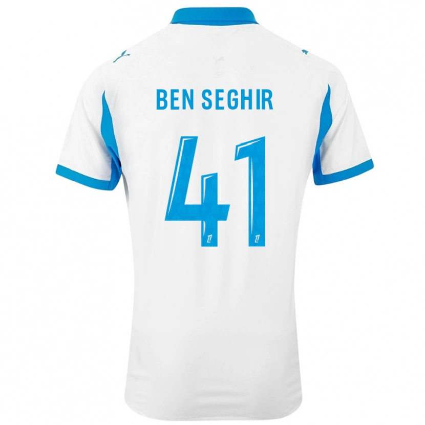 Danxen Hombre Camiseta Salim Ben Seghir #41 Blanco Celeste 1ª Equipación 2025/26 La Camisa México