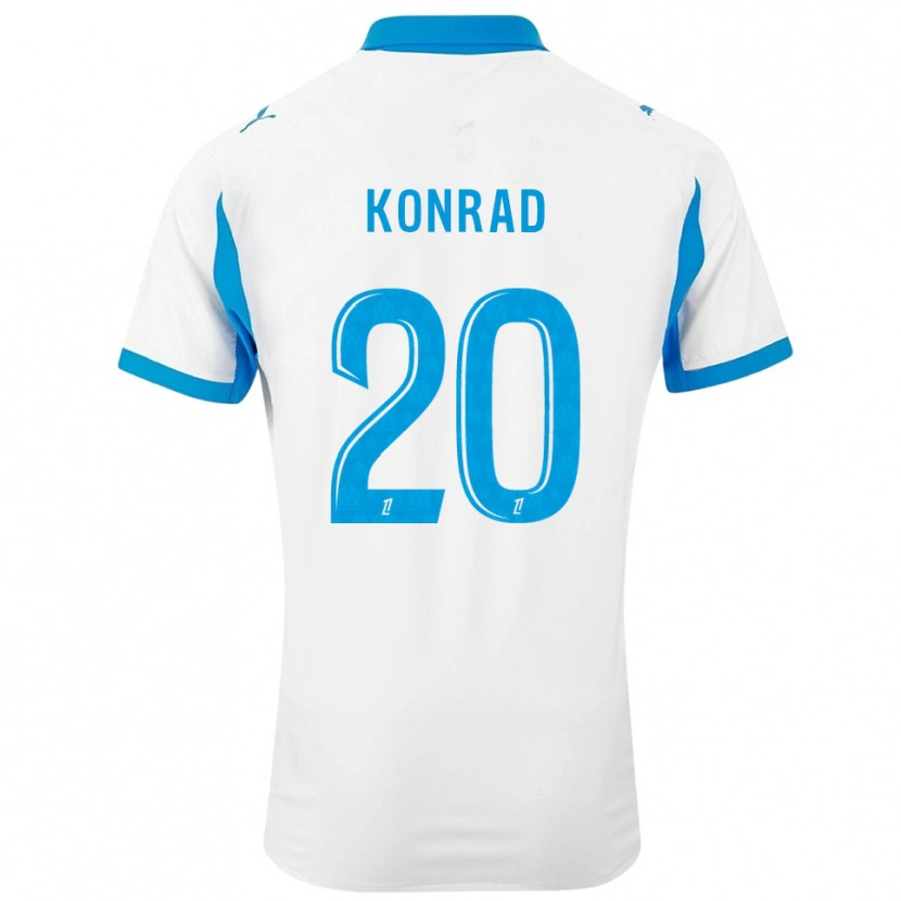 Danxen Hombre Camiseta Konrad De La Fuente #20 Blanco Celeste 1ª Equipación 2025/26 La Camisa México