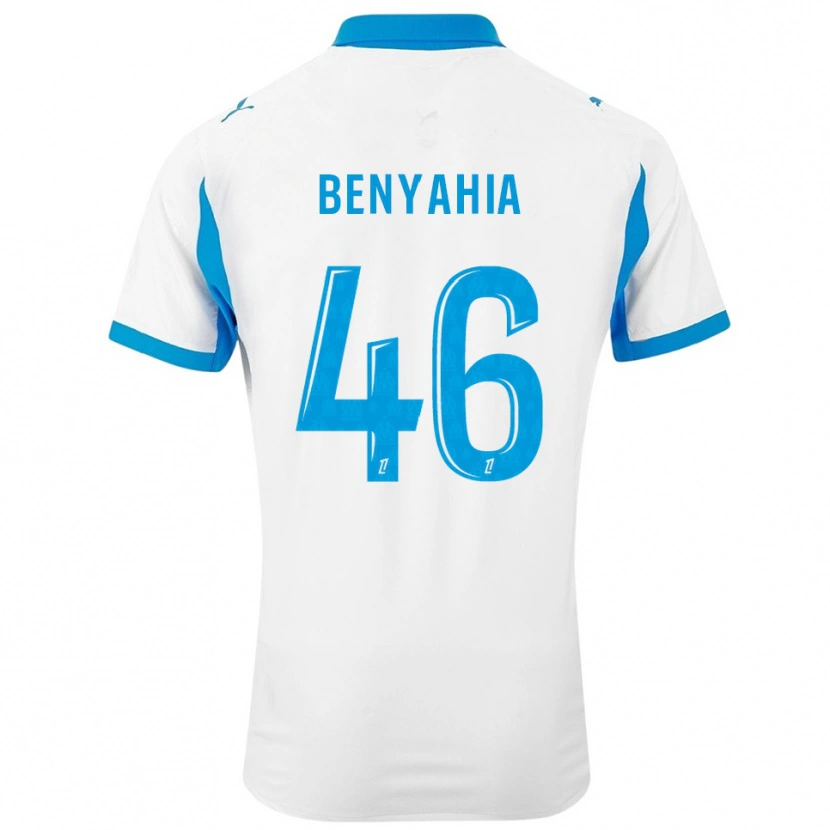 Danxen Hombre Camiseta Aylan Benyahia-Tani #46 Blanco Celeste 1ª Equipación 2025/26 La Camisa México
