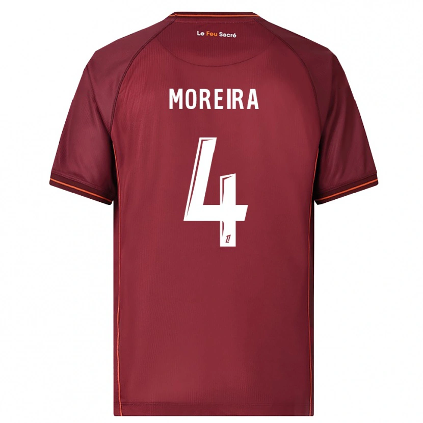 Danxen Hombre Camiseta Clara Moreira #4 Burdeos Blanco 1ª Equipación 2025/26 La Camisa México