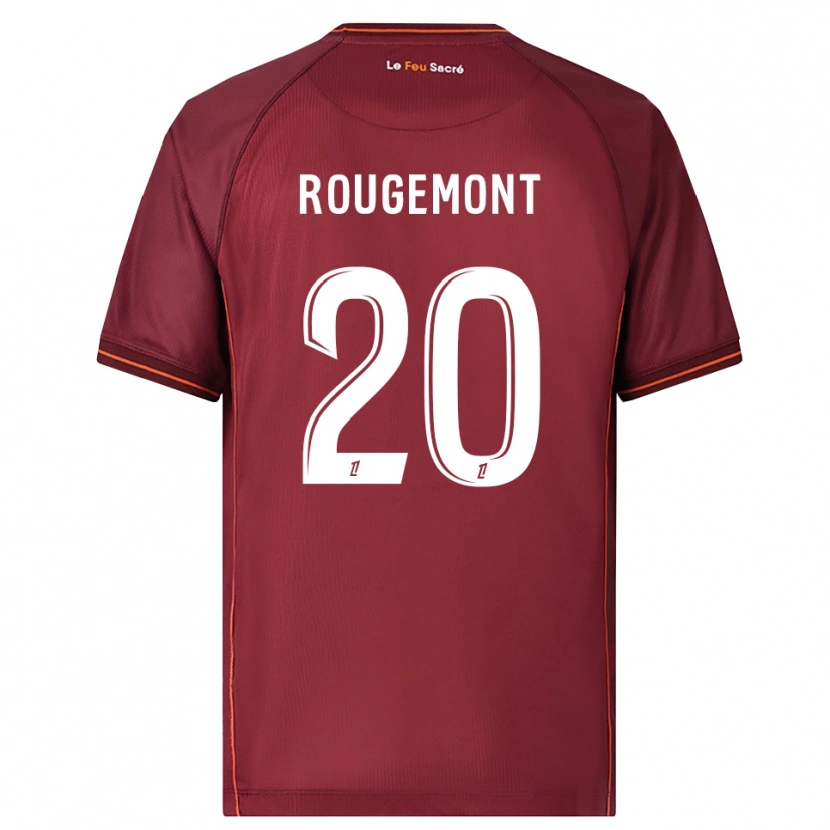 Danxen Hombre Camiseta Justine Rougemont #20 Burdeos Blanco 1ª Equipación 2025/26 La Camisa México