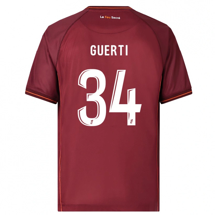 Danxen Hombre Camiseta Ismaël Guerti #34 Burdeos Blanco 1ª Equipación 2025/26 La Camisa México
