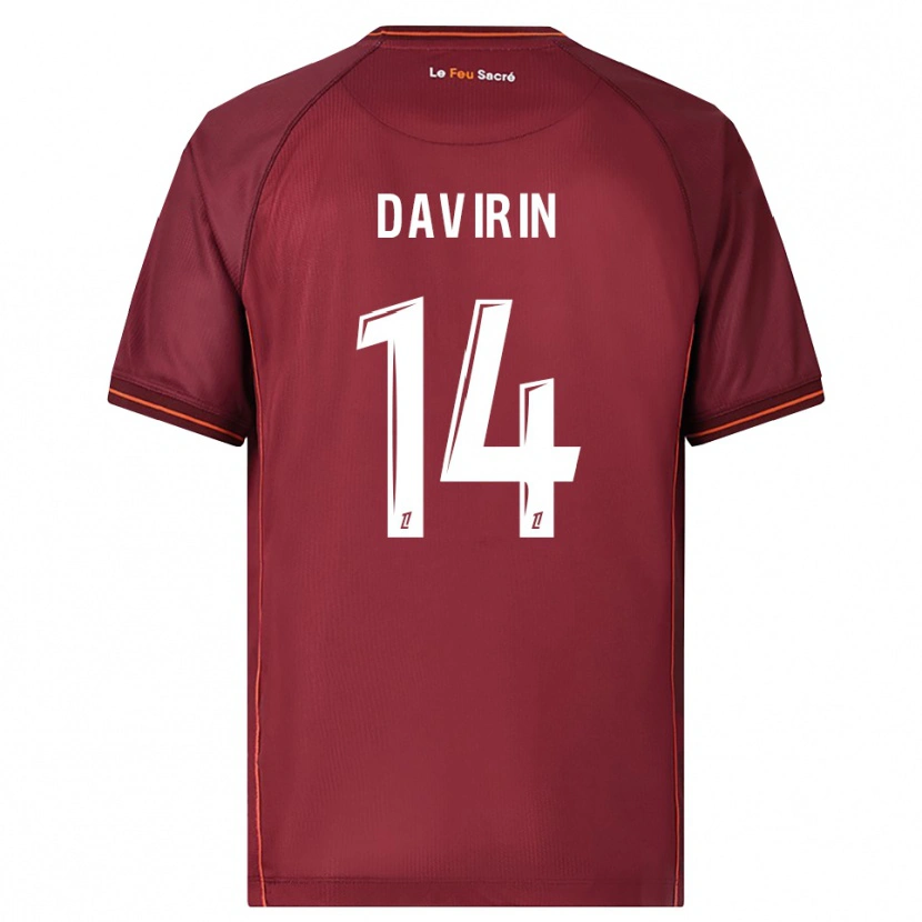 Danxen Hombre Camiseta Pierre-Alexandre Davirin #14 Burdeos Blanco 1ª Equipación 2025/26 La Camisa México