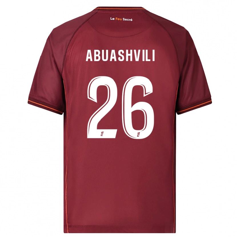 Danxen Hombre Camiseta Giorgi Abuashvili #26 Burdeos Blanco 1ª Equipación 2025/26 La Camisa México
