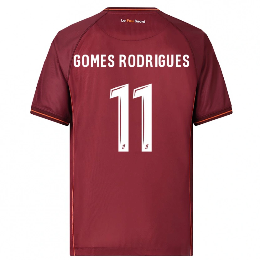 Danxen Hombre Camiseta Jess Gomes Rodrigues #11 Burdeos Blanco 1ª Equipación 2025/26 La Camisa México