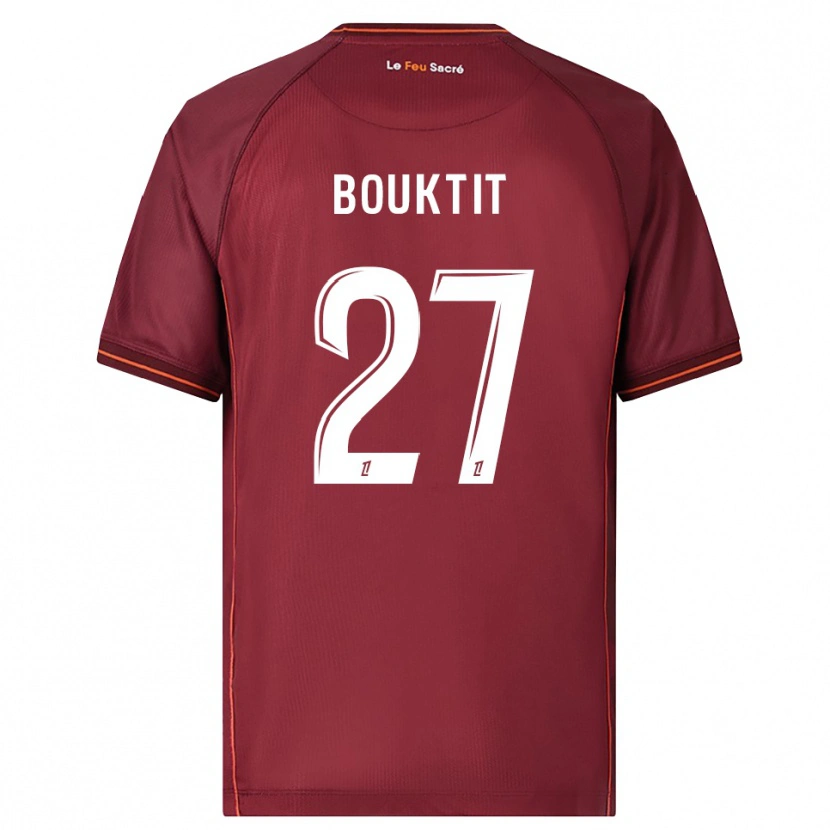 Danxen Hombre Camiseta Assia Bouktit #27 Burdeos Blanco 1ª Equipación 2025/26 La Camisa México