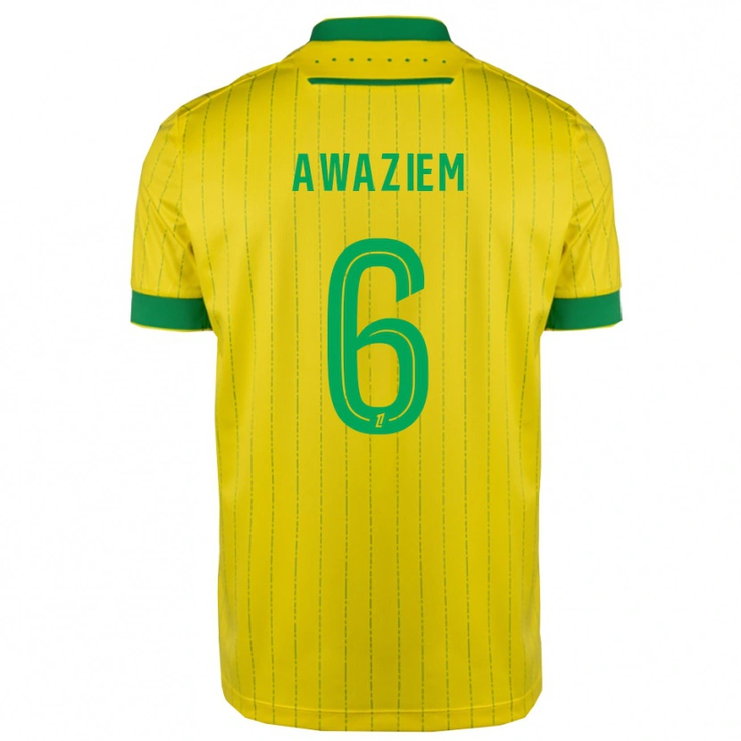 Danxen Hombre Camiseta Chidozie Awaziem #6 Amarillo Verde 1ª Equipación 2025/26 La Camisa México