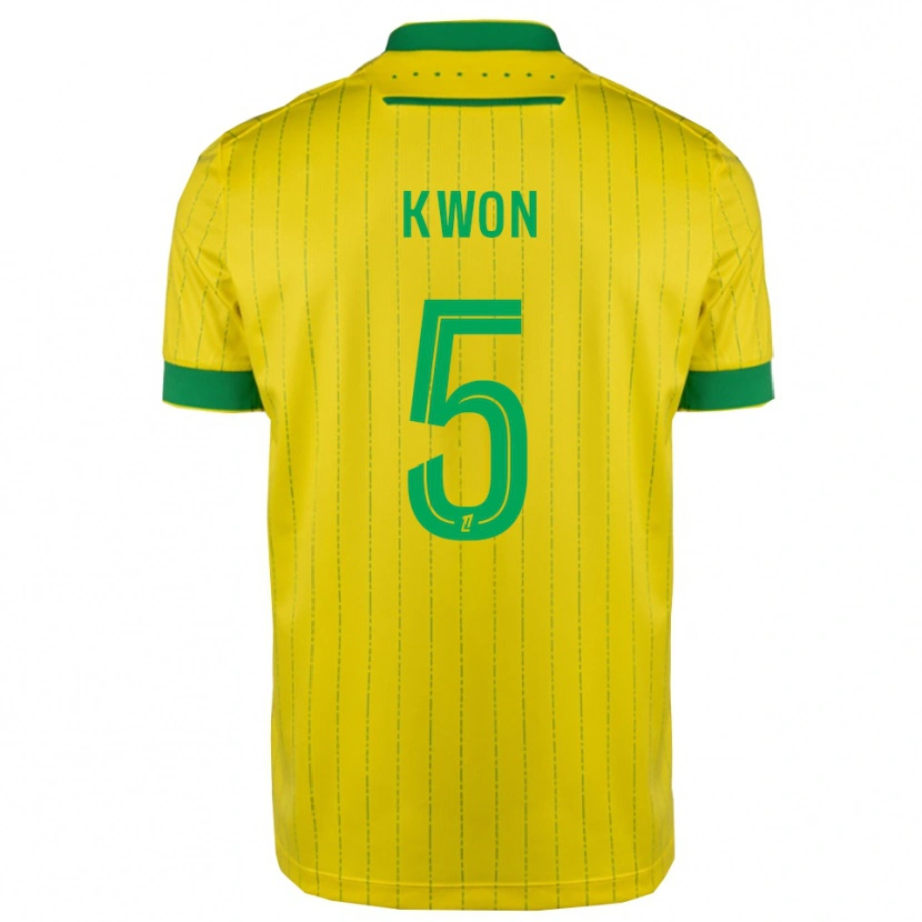 Danxen Hombre Camiseta Hyeok-Kyu Kwon #5 Amarillo Verde 1ª Equipación 2025/26 La Camisa México