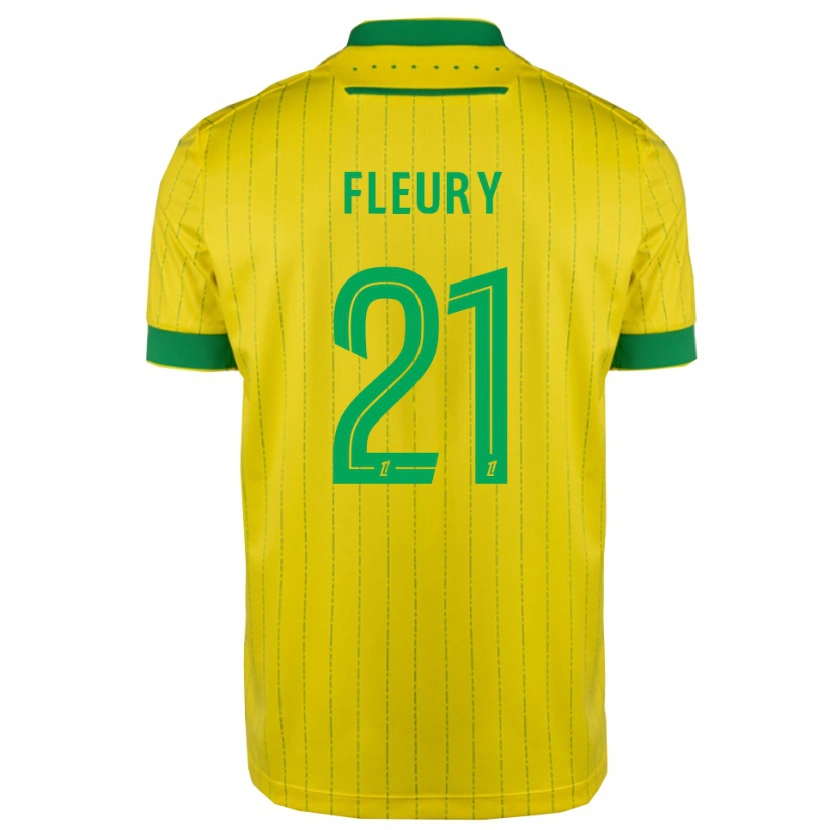 Danxen Hombre Camiseta Louise Fleury #21 Amarillo Verde 1ª Equipación 2025/26 La Camisa México