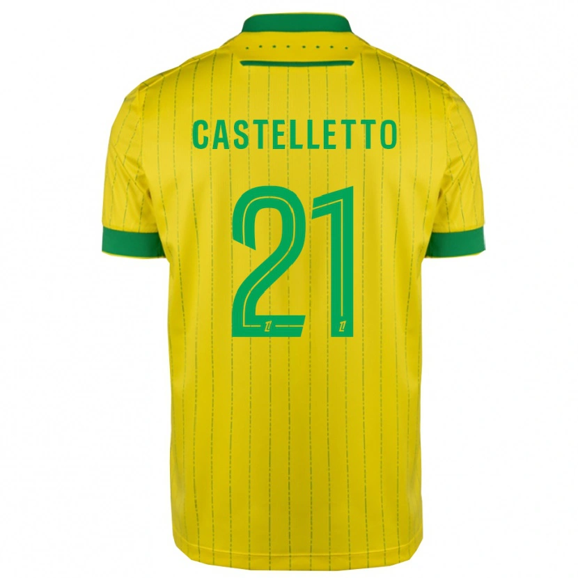 Danxen Hombre Camiseta Jean-Charles Castelletto #21 Amarillo Verde 1ª Equipación 2025/26 La Camisa México