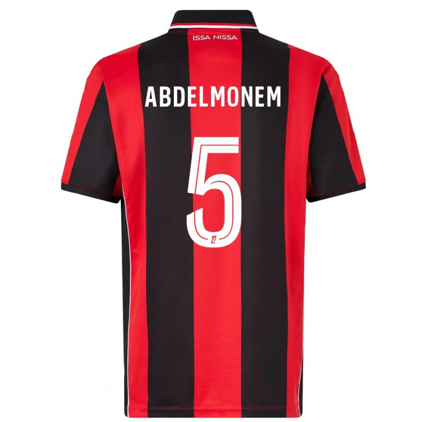 Danxen Hombre Camiseta Mohamed Abdelmonem #5 Rojo Negro 1ª Equipación 2025/26 La Camisa México
