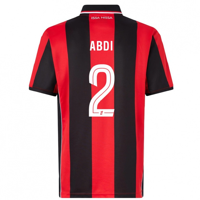 Danxen Hombre Camiseta Ali Abdi #2 Rojo Negro 1ª Equipación 2025/26 La Camisa México