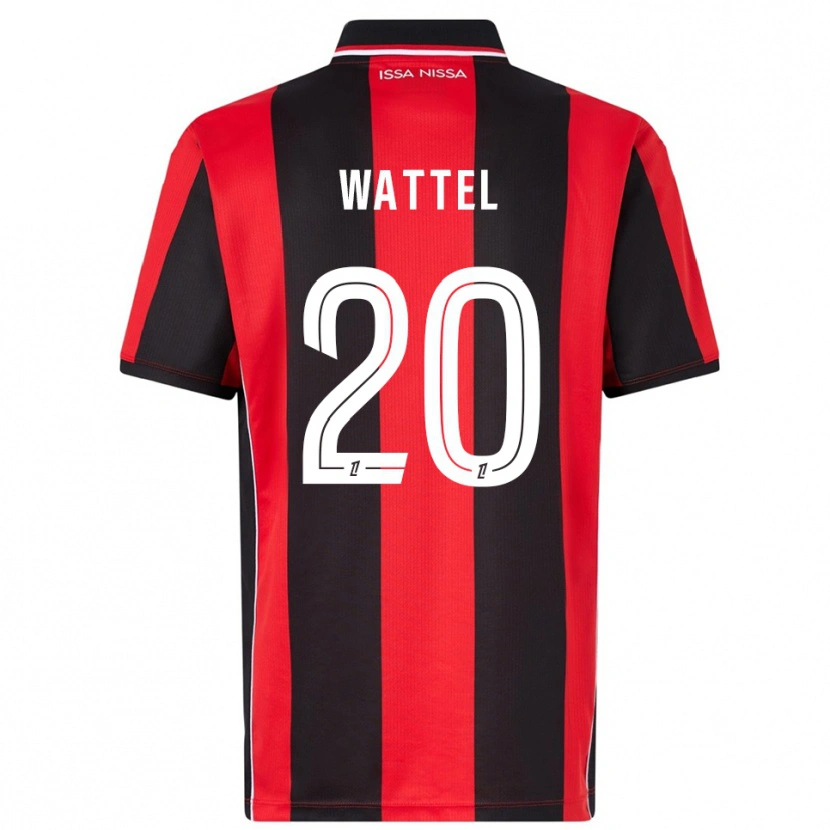 Danxen Hombre Camiseta Sami Wattel #20 Rojo Negro 1ª Equipación 2025/26 La Camisa México
