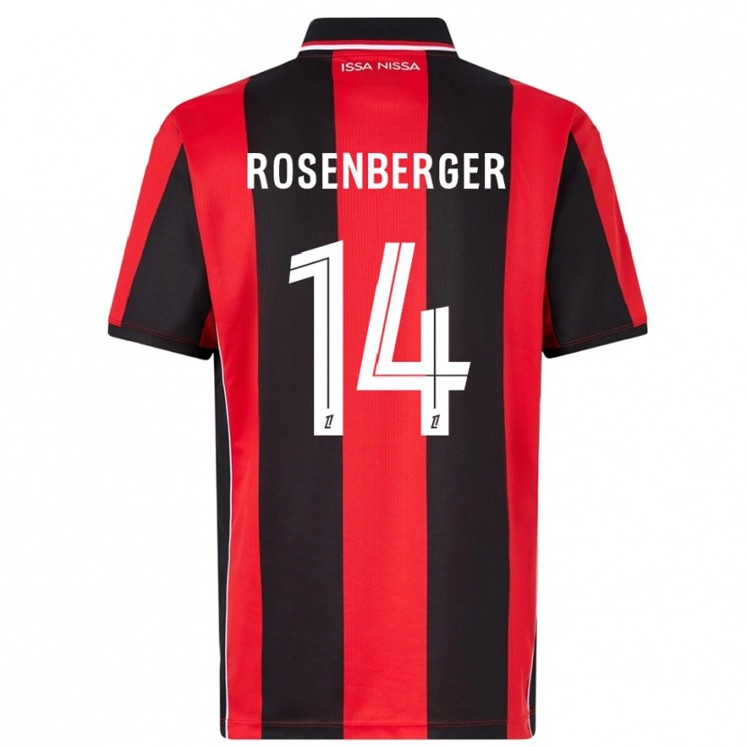 Danxen Hombre Camiseta Léa Rosenberger #14 Rojo Negro 1ª Equipación 2025/26 La Camisa México
