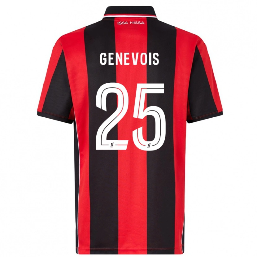Danxen Hombre Camiseta Romain Genevois #25 Rojo Negro 1ª Equipación 2025/26 La Camisa México