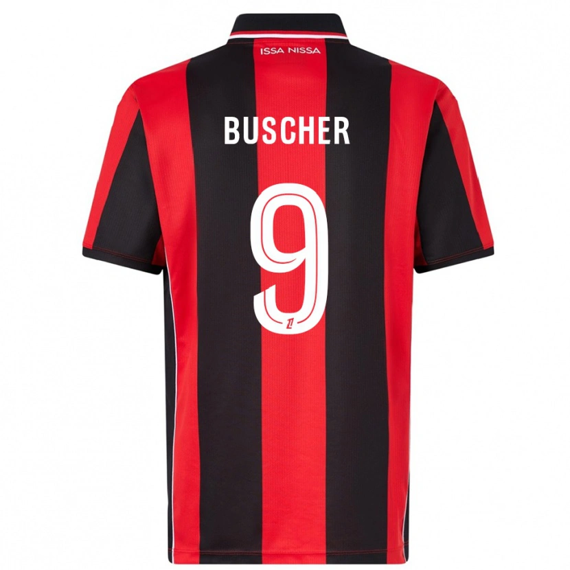 Danxen Hombre Camiseta Mickaël Buscher #9 Rojo Negro 1ª Equipación 2025/26 La Camisa México