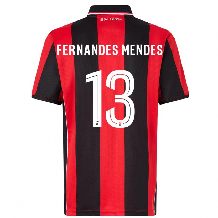 Danxen Hombre Camiseta Mathis Fernandes Mendes #13 Rojo Negro 1ª Equipación 2025/26 La Camisa México