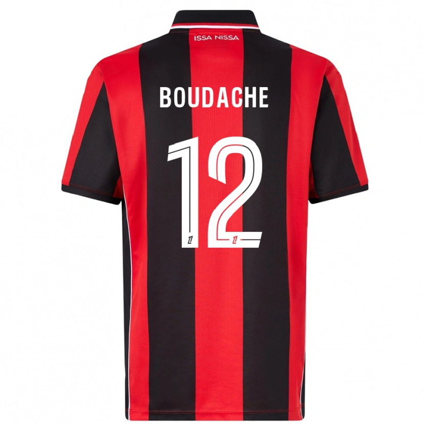 Danxen Hombre Camiseta Kaïl Boudache #12 Rojo Negro 1ª Equipación 2025/26 La Camisa México