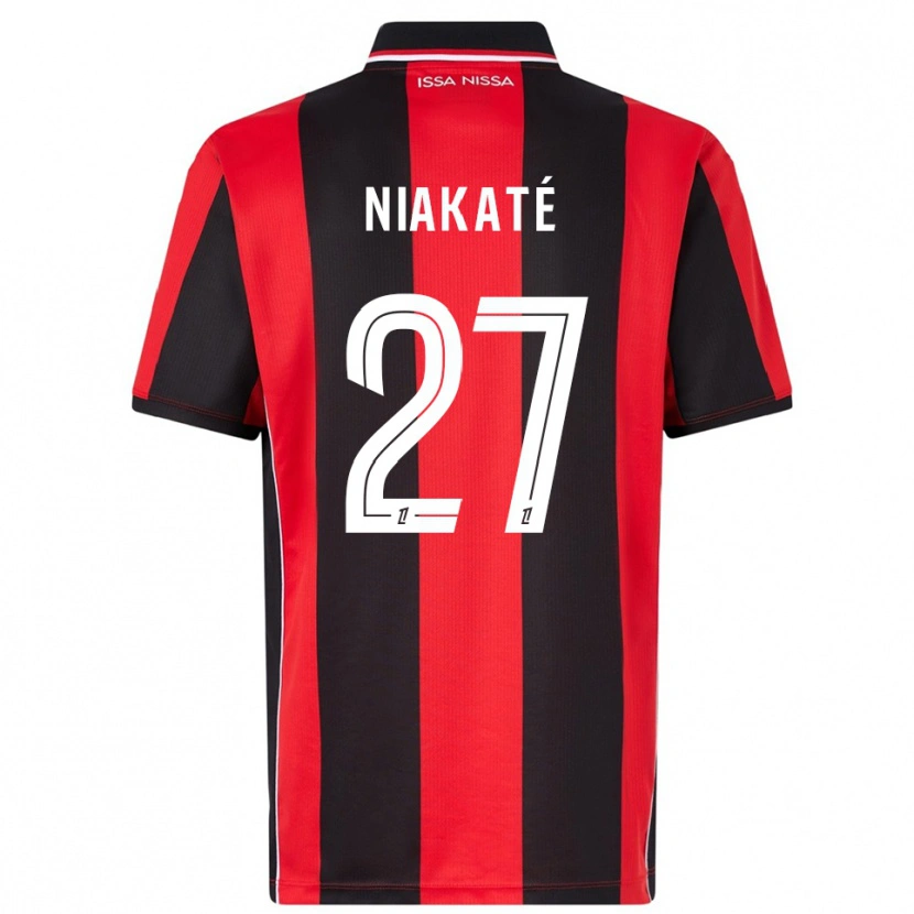 Danxen Hombre Camiseta Yakaré Niakaté #27 Rojo Negro 1ª Equipación 2025/26 La Camisa México