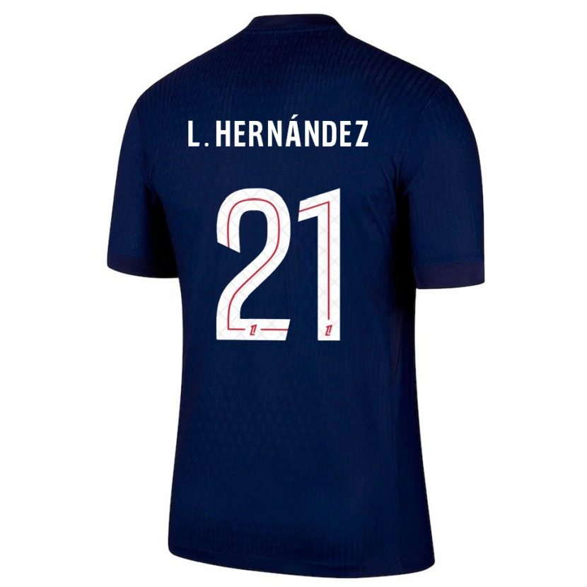 Danxen Hombre Camiseta Lucas Hernández #21 Azul Marino Rojo 1ª Equipación 2025/26 La Camisa México