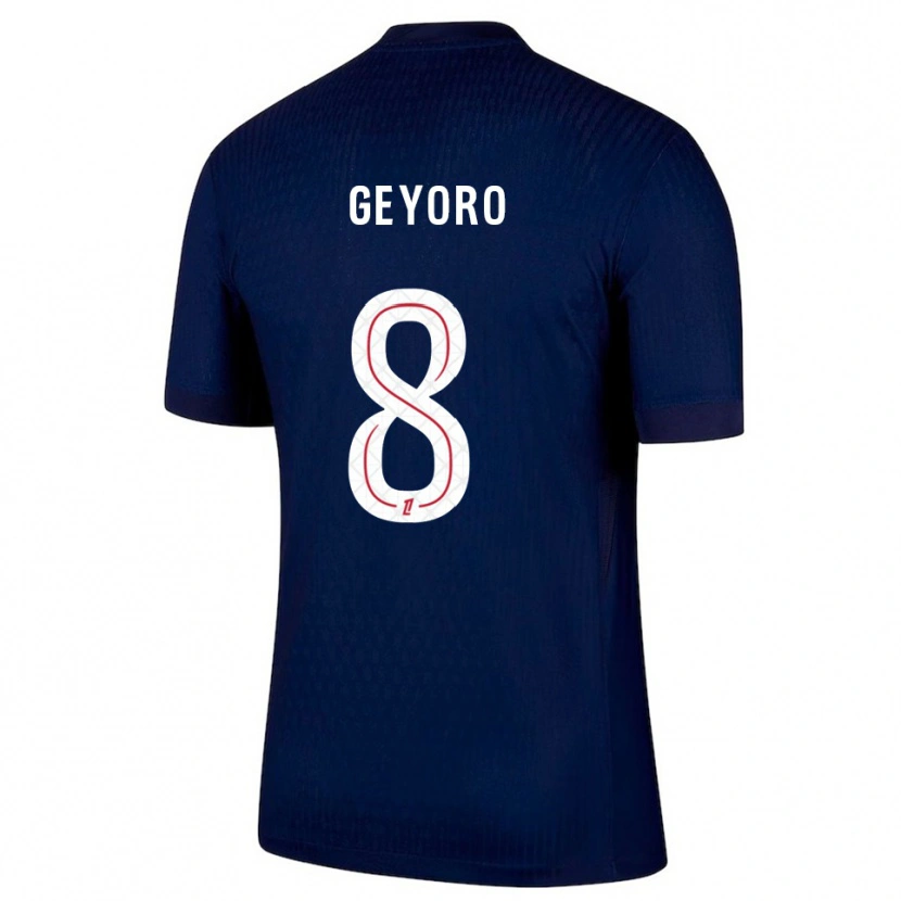 Danxen Hombre Camiseta Grace Geyoro #8 Azul Marino Rojo 1ª Equipación 2025/26 La Camisa México