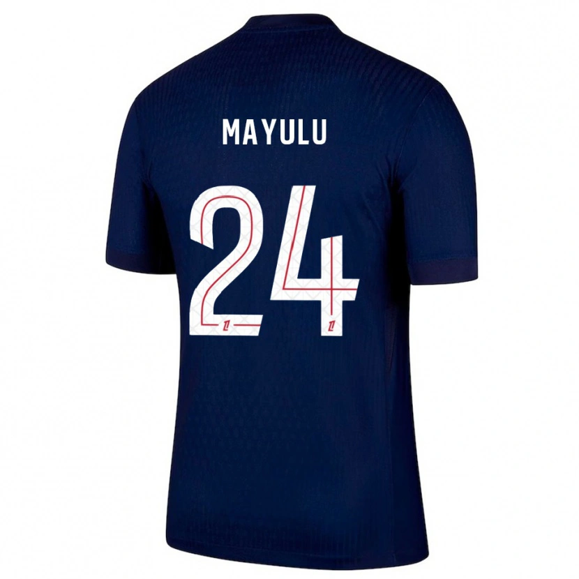Danxen Hombre Camiseta Senny Mayulu #24 Azul Marino Rojo 1ª Equipación 2025/26 La Camisa México