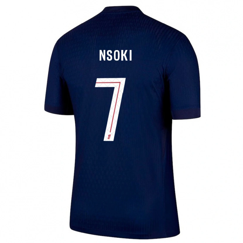 Danxen Hombre Camiseta Noah Nsoki #7 Azul Marino Rojo 1ª Equipación 2025/26 La Camisa México