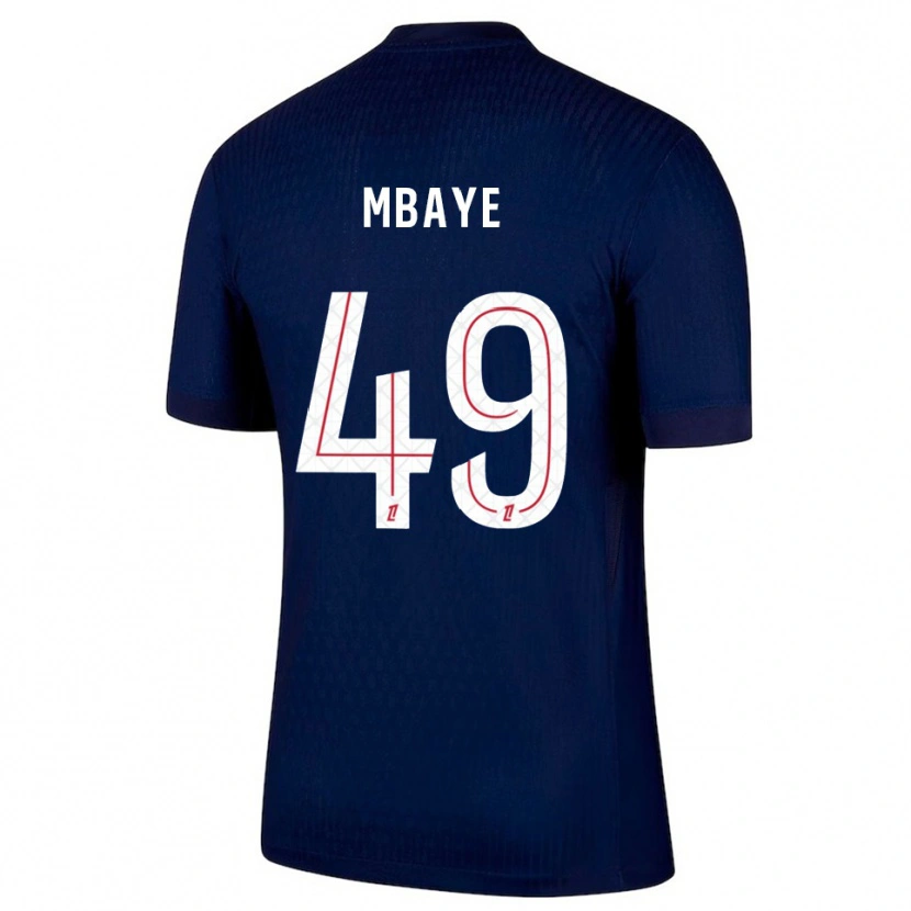 Danxen Hombre Camiseta Ibrahim Mbaye #49 Azul Marino Rojo 1ª Equipación 2025/26 La Camisa México