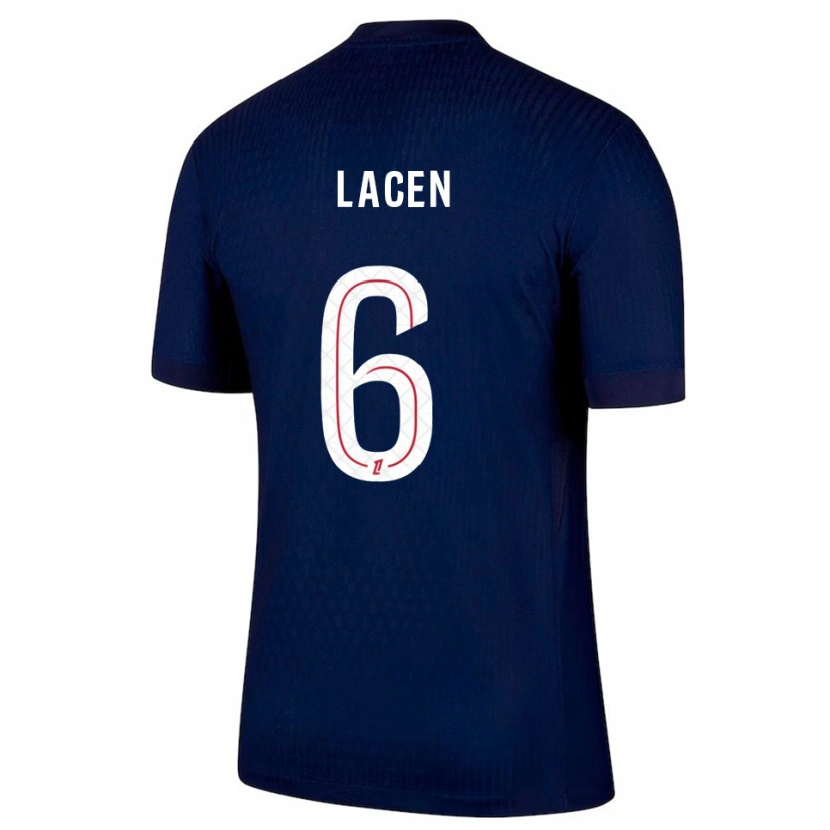 Danxen Hombre Camiseta Michaël Lacen #6 Azul Marino Rojo 1ª Equipación 2025/26 La Camisa México
