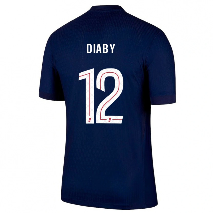 Danxen Hombre Camiseta Ibrahima Diaby #12 Azul Marino Rojo 1ª Equipación 2025/26 La Camisa México