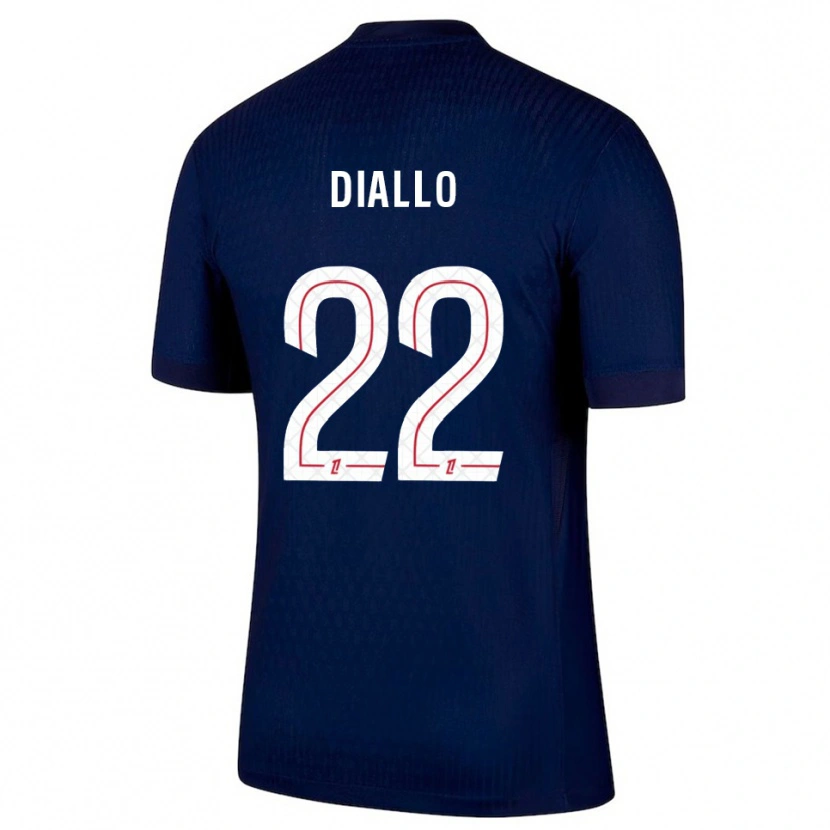 Danxen Hombre Camiseta Abdou Diallo #22 Azul Marino Rojo 1ª Equipación 2025/26 La Camisa México