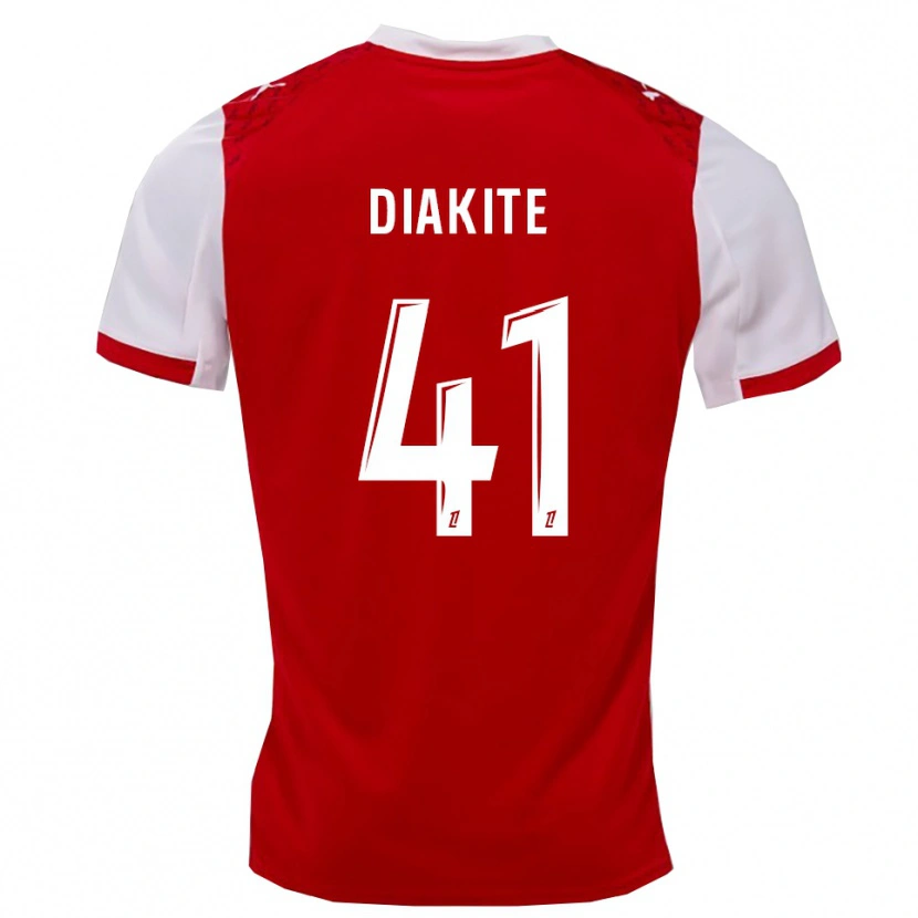 Danxen Hombre Camiseta Ibrahim Diakité #41 Rojo Blanco 1ª Equipación 2025/26 La Camisa México