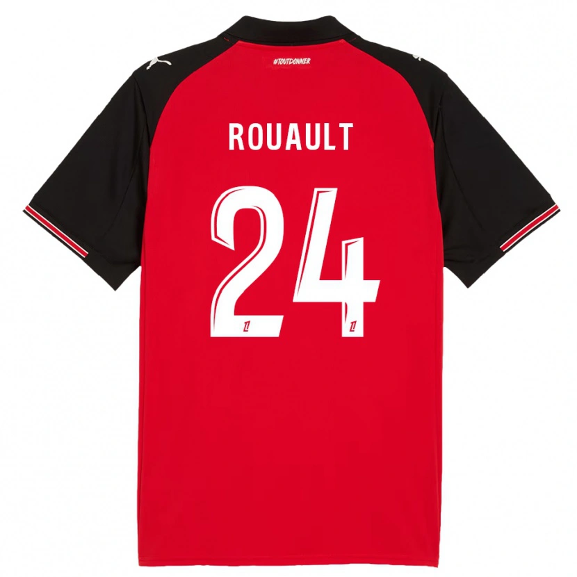Danxen Hombre Camiseta Anthony Rouault #24 Rojo Negro 1ª Equipación 2025/26 La Camisa México