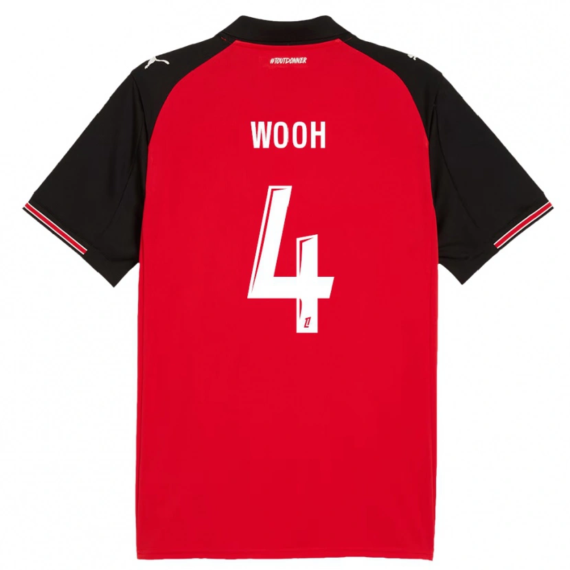Danxen Hombre Camiseta Christopher Wooh #4 Rojo Negro 1ª Equipación 2025/26 La Camisa México