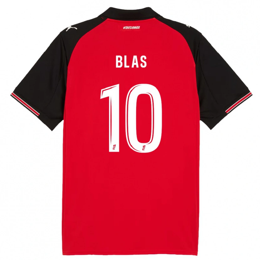 Danxen Hombre Camiseta Ludovic Blas #10 Rojo Negro 1ª Equipación 2025/26 La Camisa México