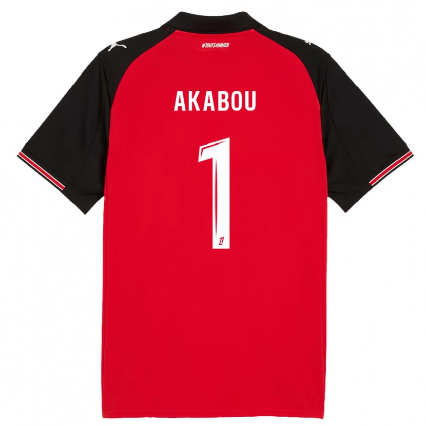 Danxen Hombre Camiseta Ayoub Akabou #1 Rojo Negro 1ª Equipación 2025/26 La Camisa México