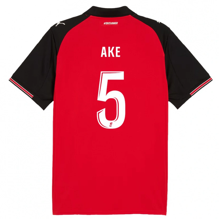 Danxen Hombre Camiseta Junior Ake #5 Rojo Negro 1ª Equipación 2025/26 La Camisa México