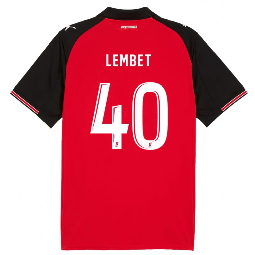 Danxen Hombre Camiseta Geoffrey Lembet #40 Rojo Negro 1ª Equipación 2025/26 La Camisa México