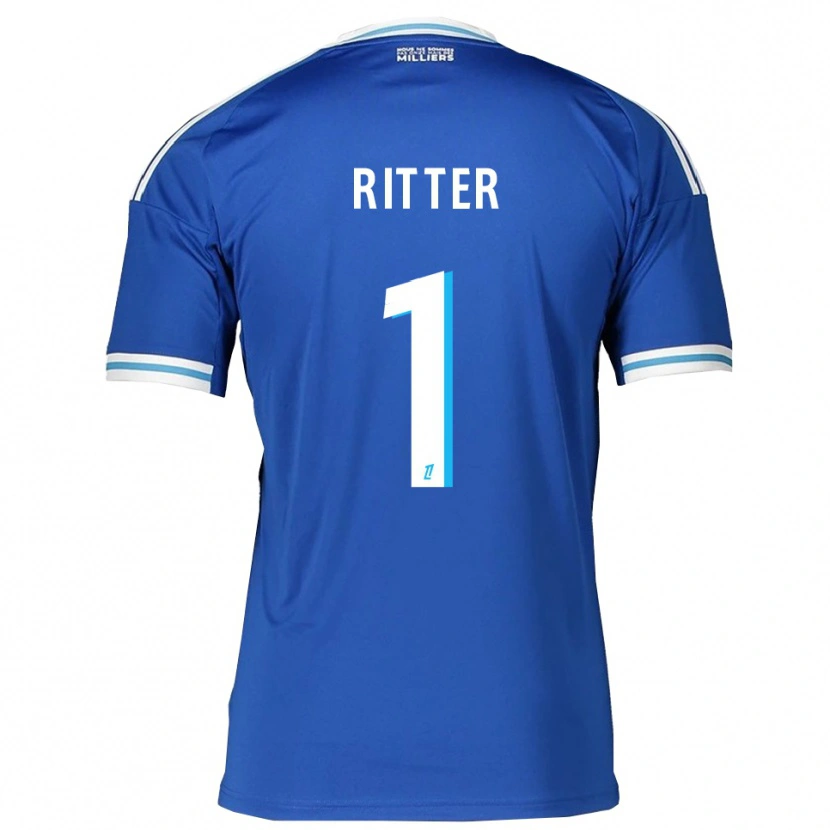Danxen Hombre Camiseta Maxime Ritter #1 Azul Blanco 1ª Equipación 2025/26 La Camisa México