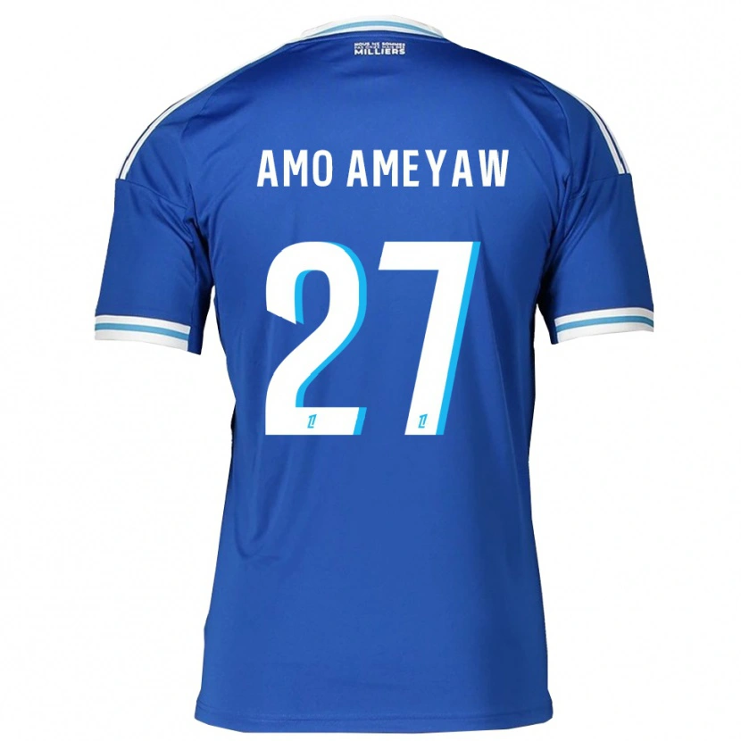 Danxen Hombre Camiseta Samuel Amo-Ameyaw #27 Azul Blanco 1ª Equipación 2025/26 La Camisa México