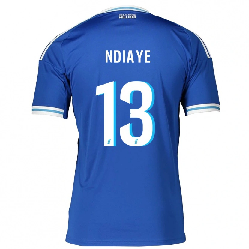 Danxen Hombre Camiseta Serigne Ndiaye #13 Azul Blanco 1ª Equipación 2025/26 La Camisa México