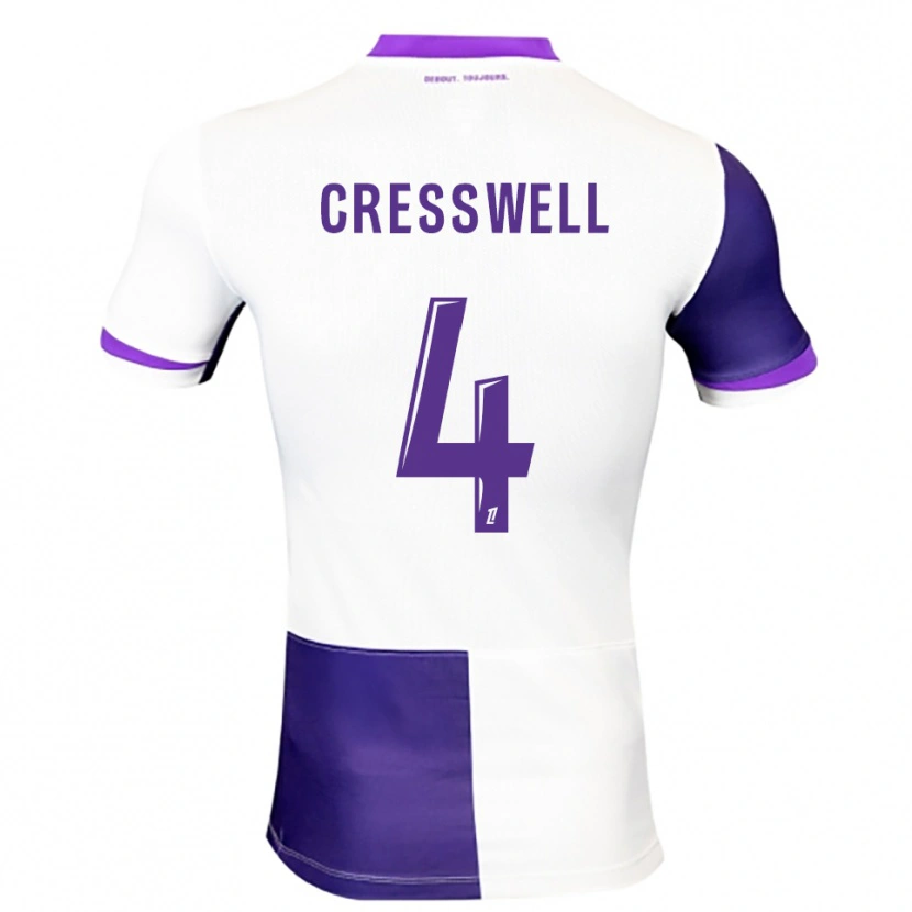 Danxen Hombre Camiseta Charlie Cresswell #4 Morado Blanco 1ª Equipación 2025/26 La Camisa México