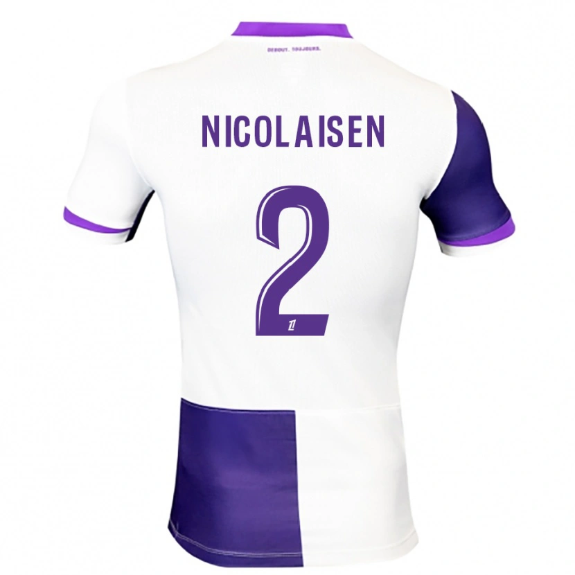 Danxen Hombre Camiseta Rasmus Nicolaisen #2 Morado Blanco 1ª Equipación 2025/26 La Camisa México